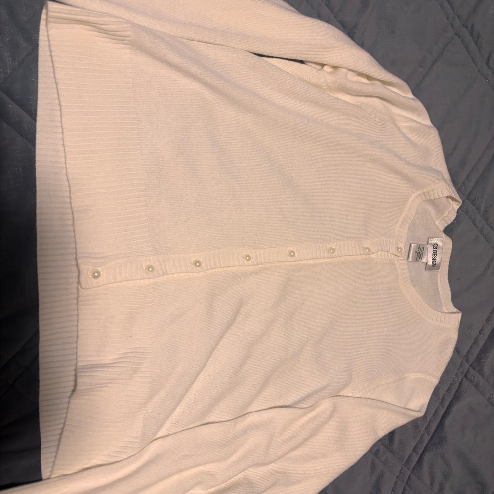 CB Design Cream Button-Up Cardigan